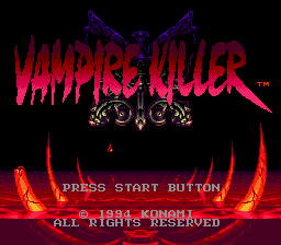 Akumajou Dracula - Vampire Killer Title Screen